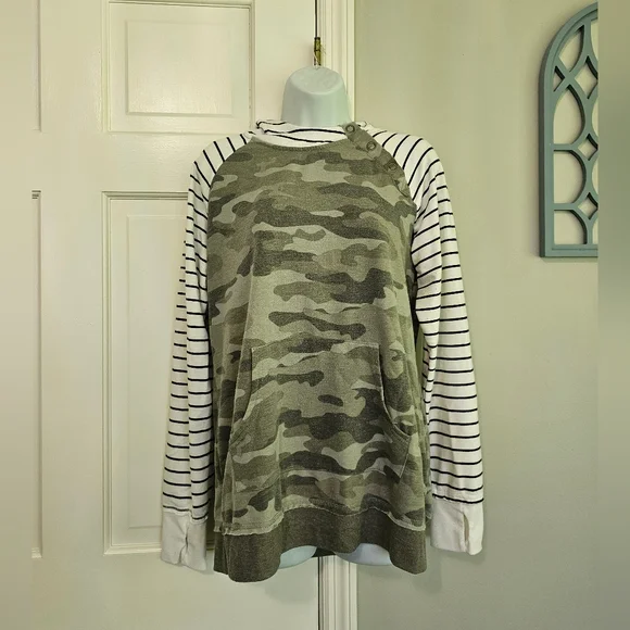 Maurices Camouflage and Striped Sweatshirt - Picture 1 of 3